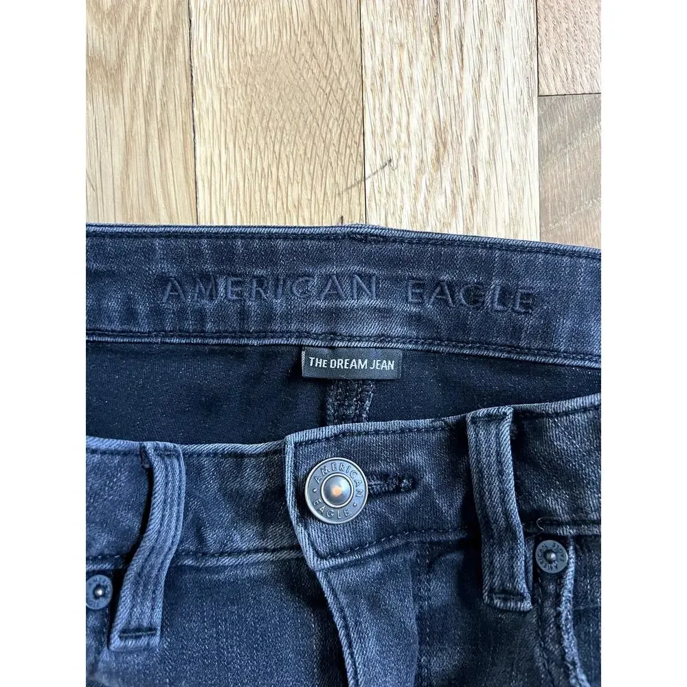 American Eagle Outfitters Black Denim Jean Cutoff Shorts Raw Hem Teen (size 2)